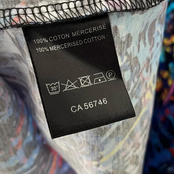 AU NOIR | Blue Abstract Graffiti Sakura Polo Shirt Multi Size 6 - Picture 4 of 5